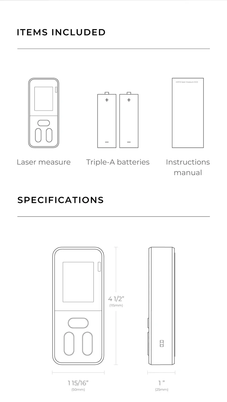 Xiaomi HOTO Laser Measuring Rangefinder Eco Xiaomi HOTO Laser Measuring Rangefinder Eco