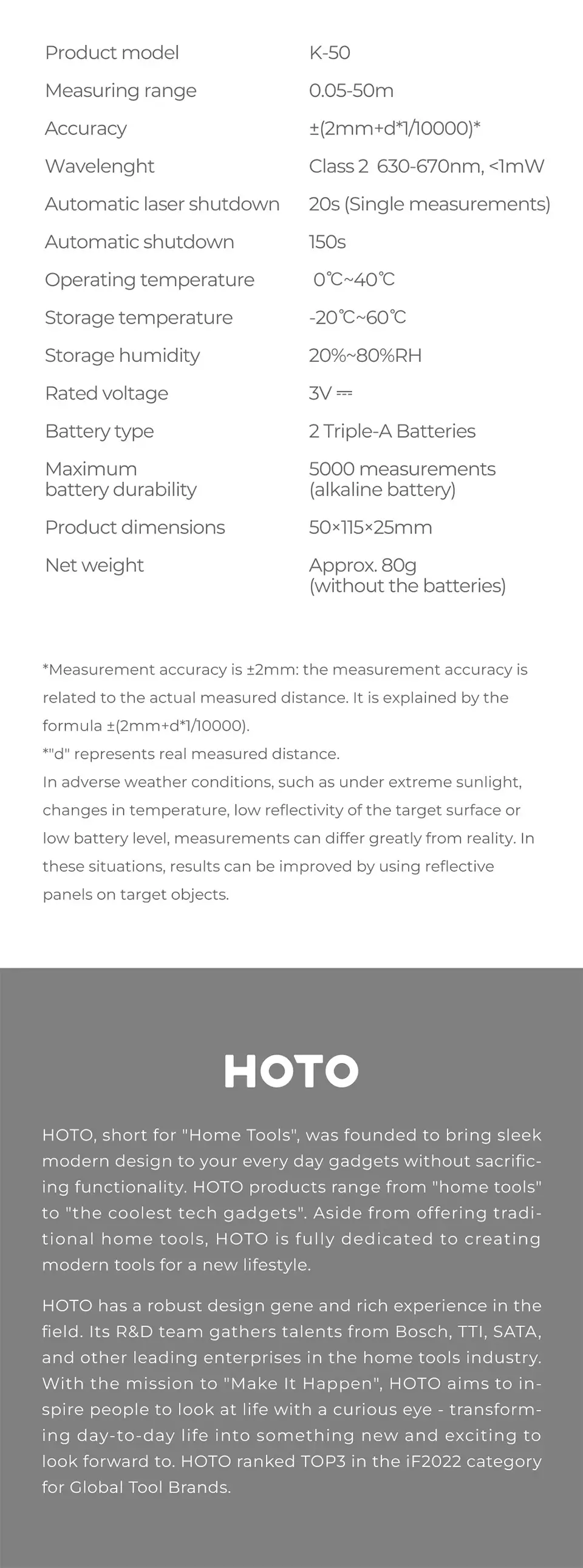 Xiaomi HOTO Laser Measuring Rangefinder Eco Xiaomi HOTO Laser Measuring Rangefinder Eco