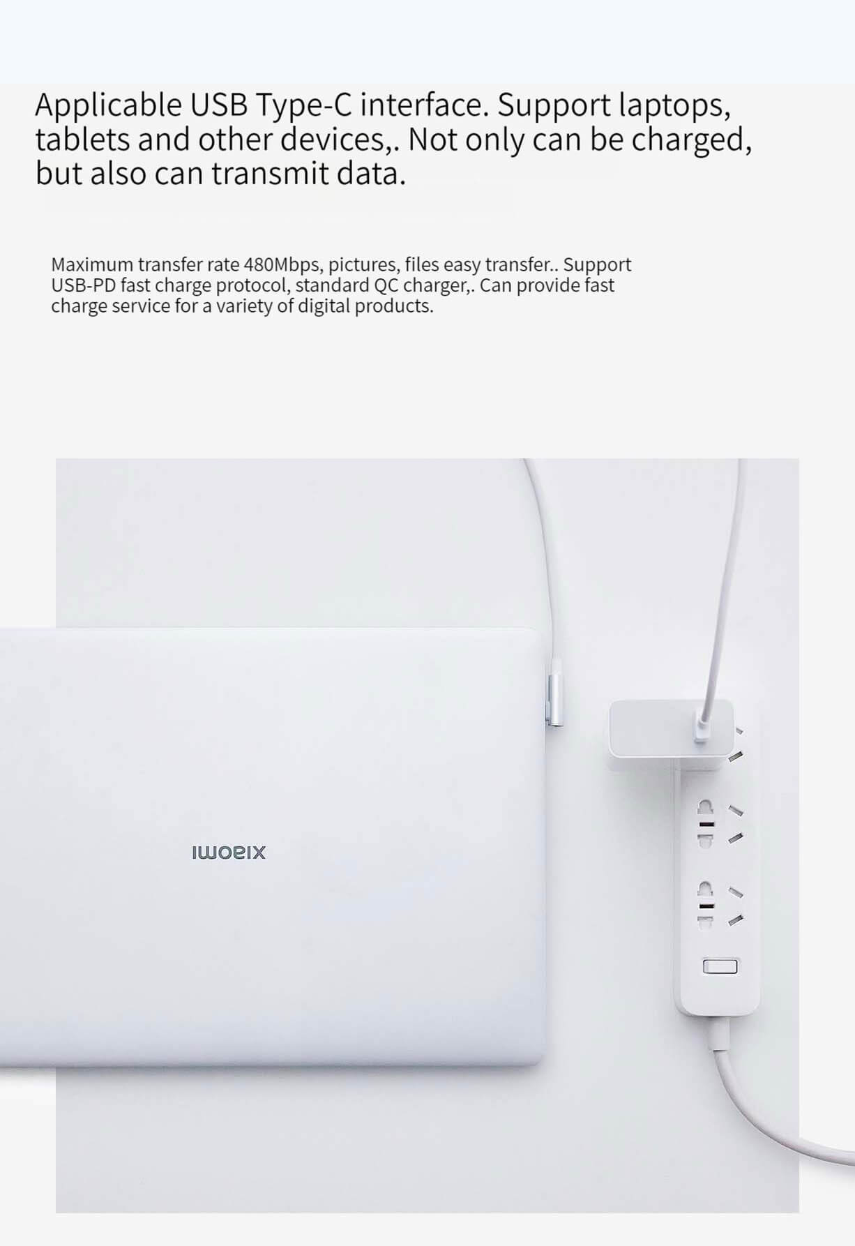 Xiaomi 6A L Shaped Type-C fast charging data cable