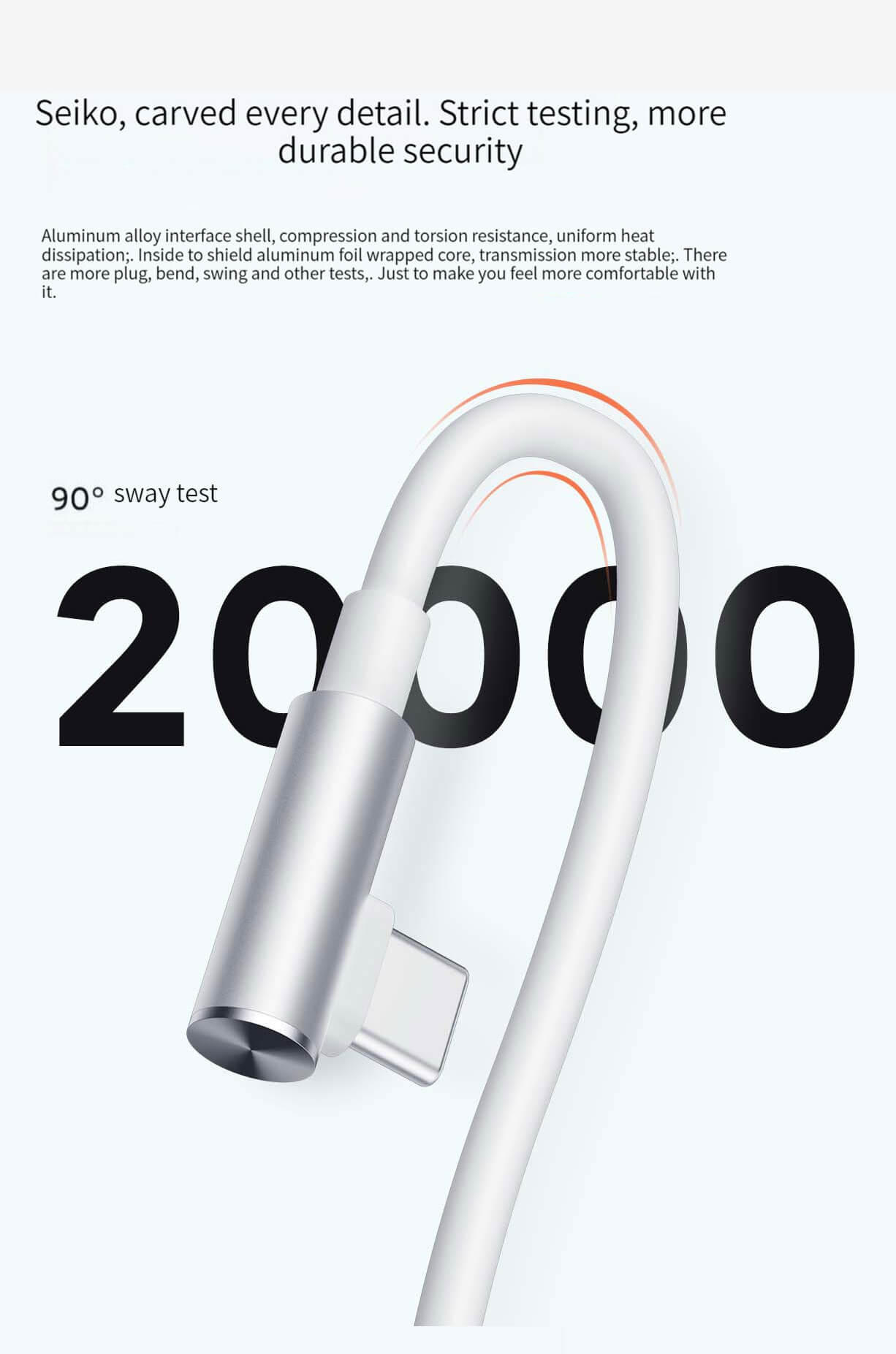 Xiaomi 6A L Shaped Type-C fast charging data cable