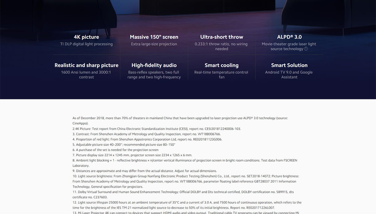 Mi 4K Laser Projector 150