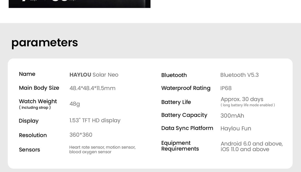 Haylou Solar Neo Smart Watch