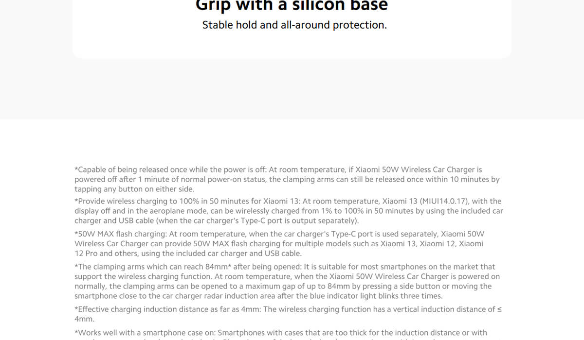 Xiaomi 50W Wireless Car Charger