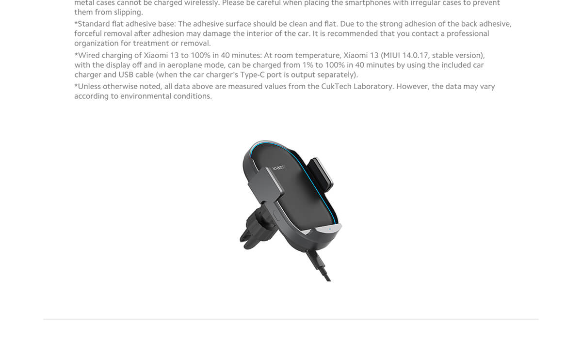 Xiaomi 50W Wireless Car Charger