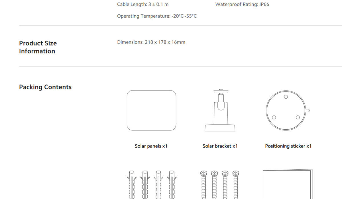 Xiaomi Outdoor Camera Solar Panel (BW Series)
