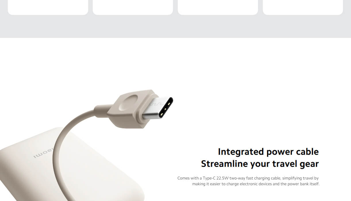 Xiaomi Power Bank 10000mAh (Integrated Cable)