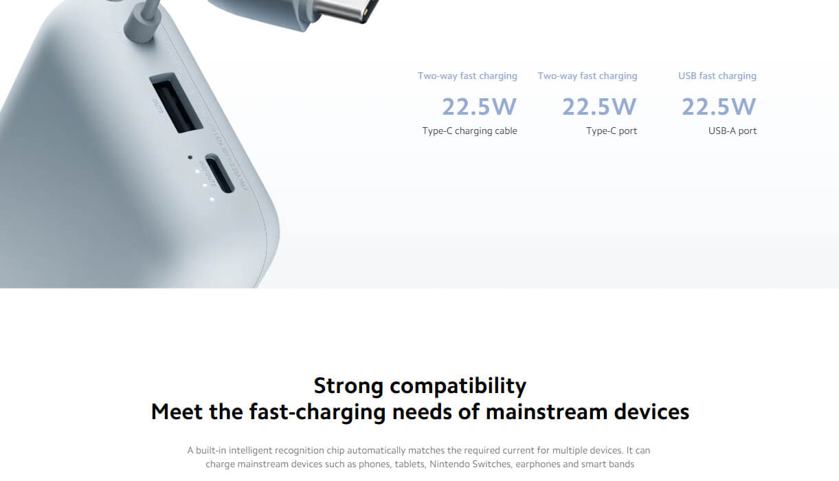 Xiaomi Power Bank 10000mAh (Integrated Cable)