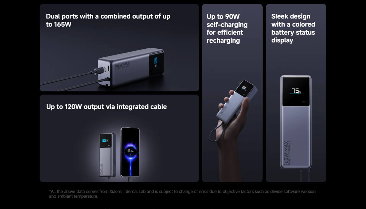 Xiaomi 165W Power Bank 10000 (Integrated Cable) Xiaomi 165W Power Bank 10000 (Integrated Cable)