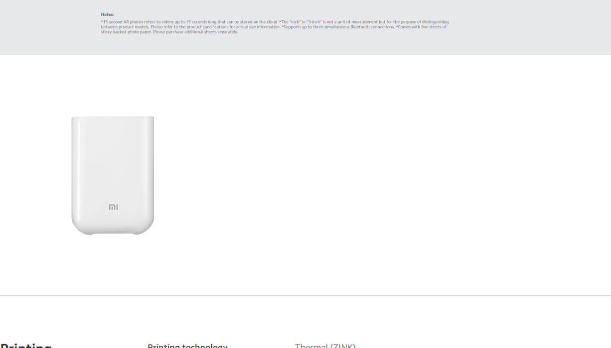 Mi Portable Photo Printer