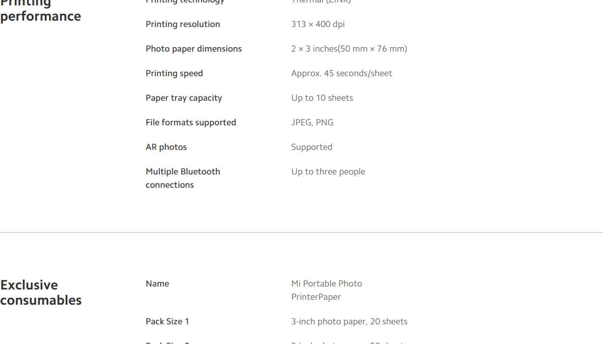 Mi Portable Photo Printer