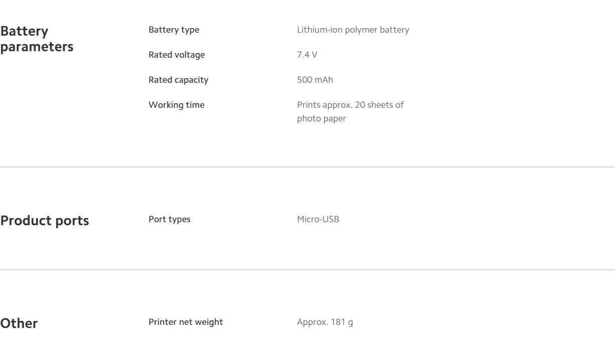 Mi Portable Photo Printer