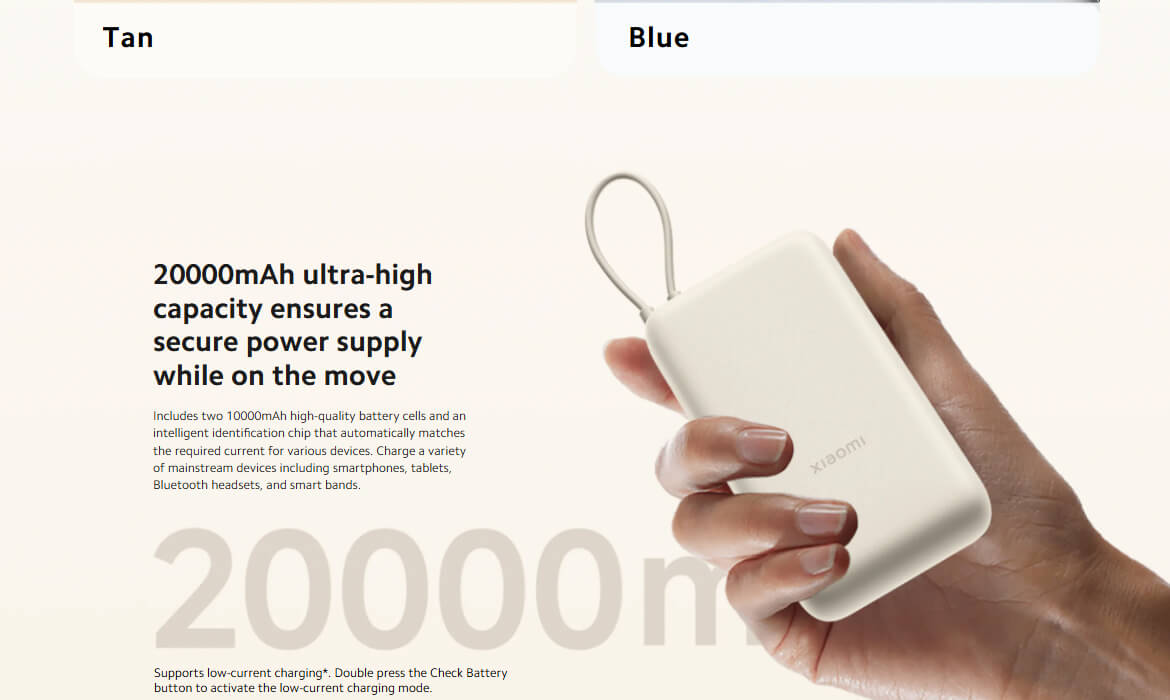 Xiaomi 33W Power Bank 20000mAh (Integrated Cable)