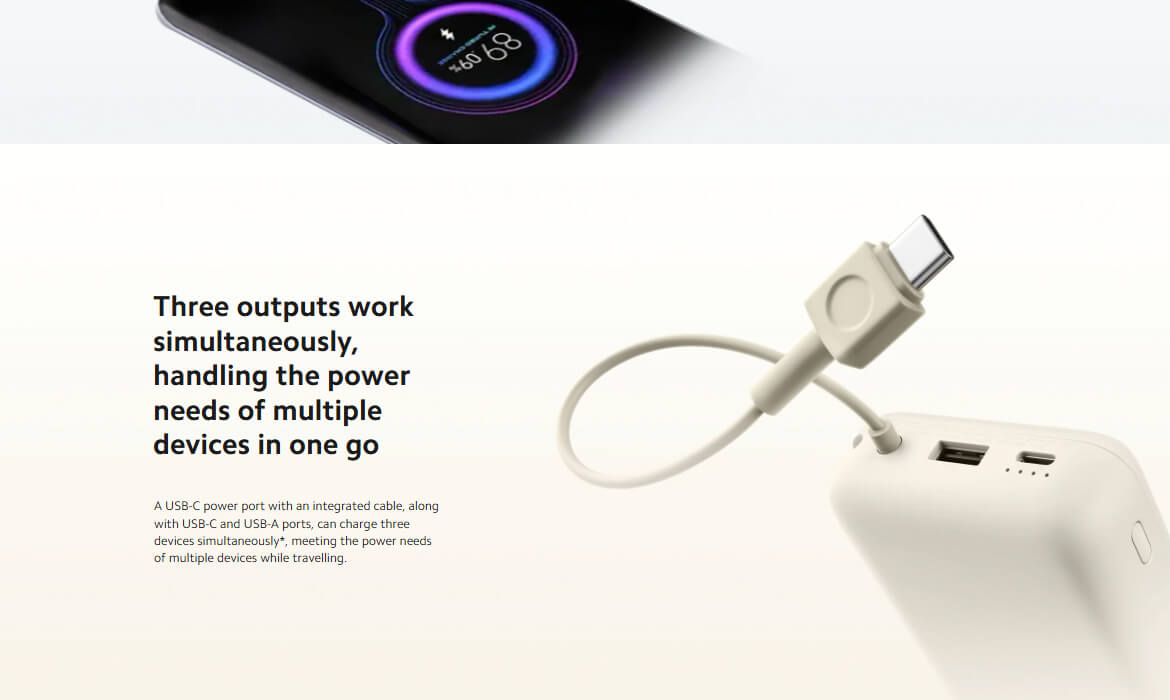 Xiaomi 33W Power Bank 20000mAh (Integrated Cable)