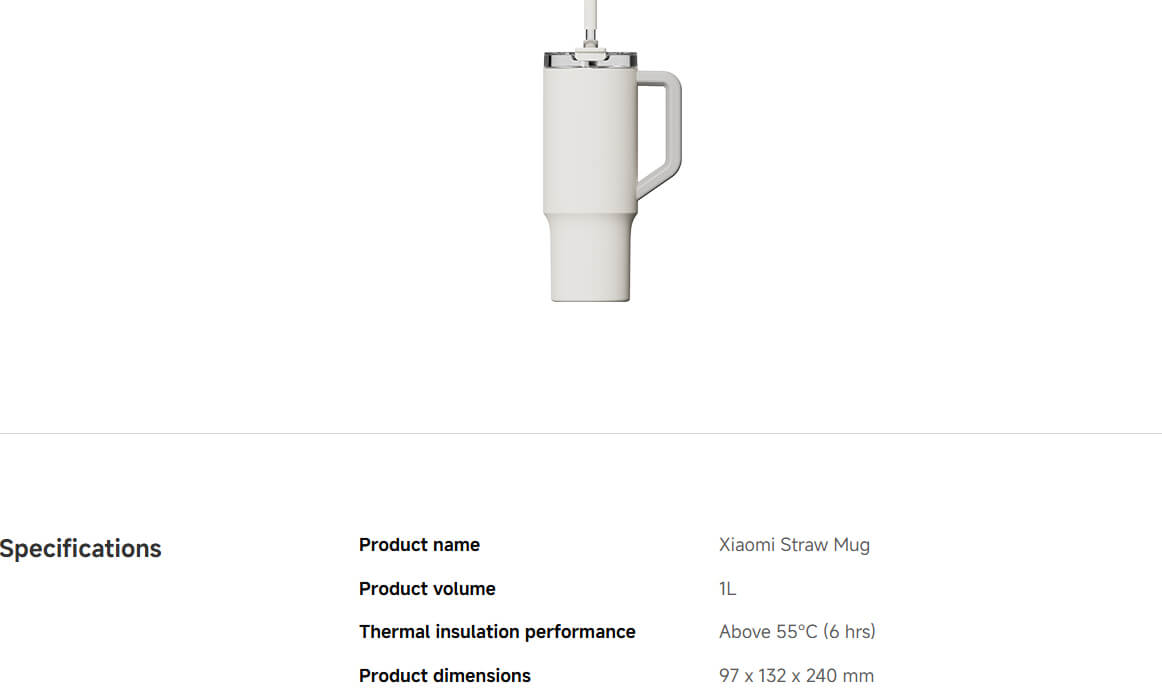 Xiaomi Straw Mug