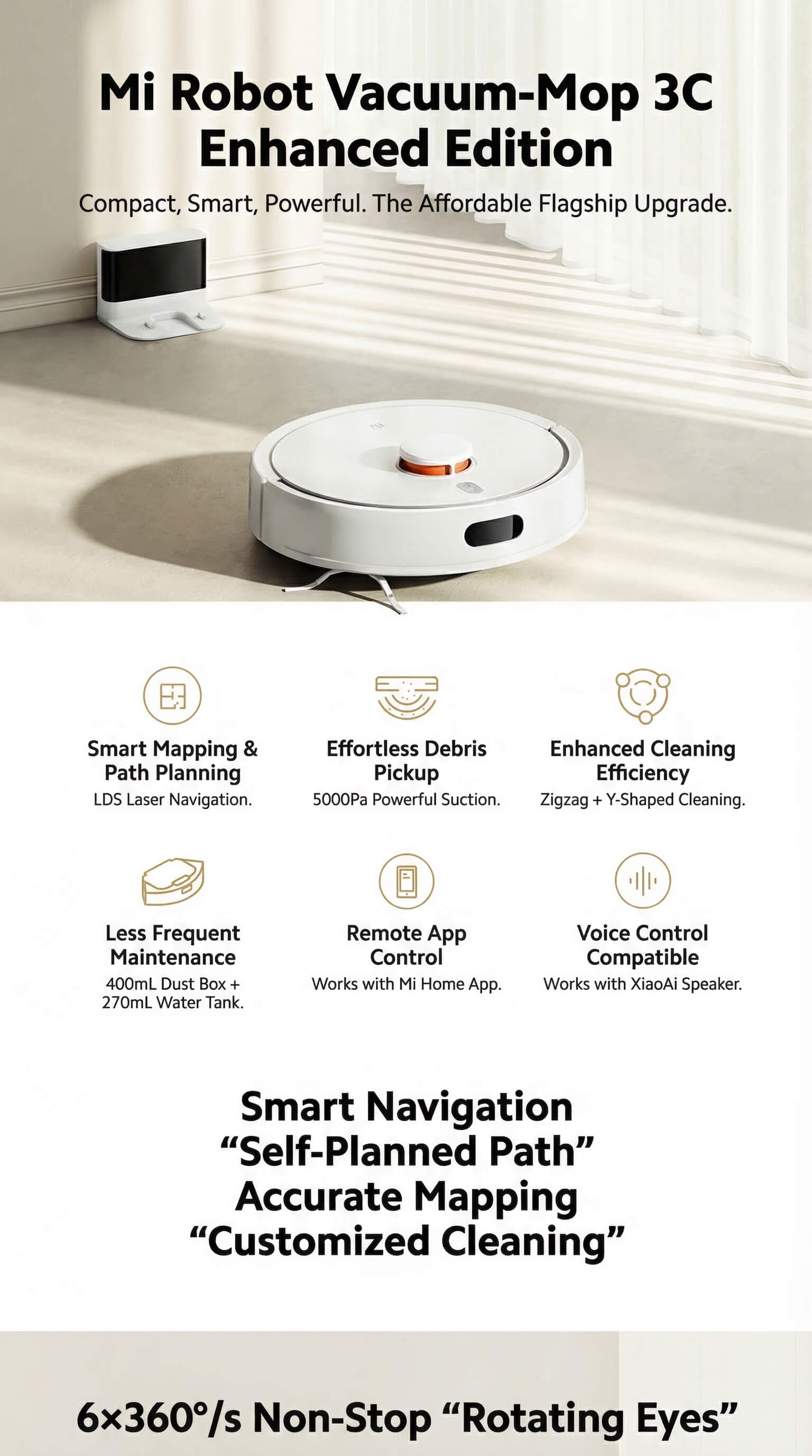 Mi Home Robot Vacuum Cleaner 3C Enhanced Edition
