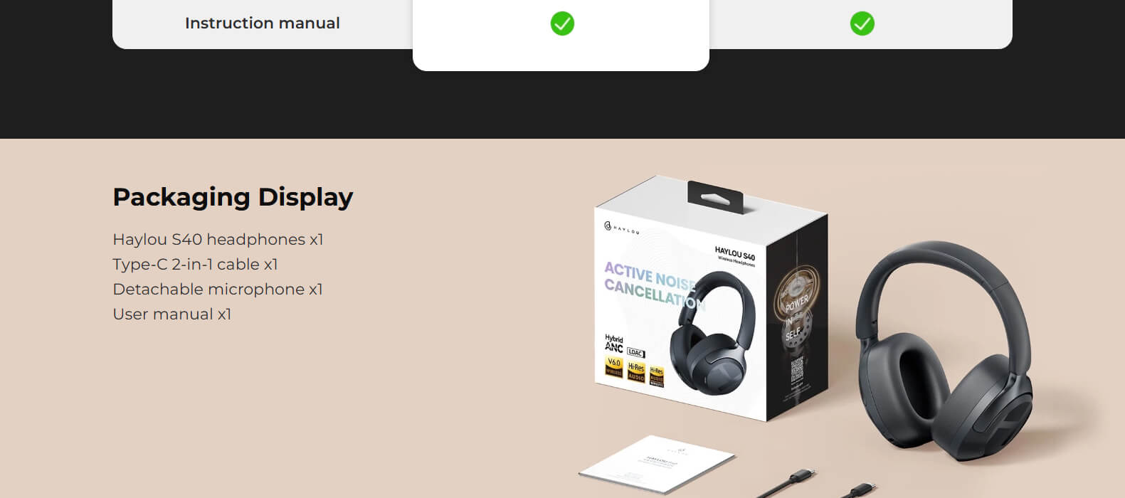 Haylou S40 ANC Wireless Headphones