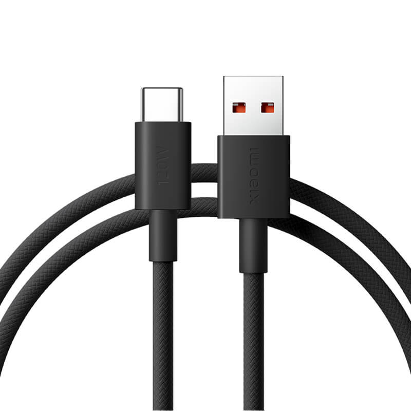 Xiaomi 6A Braided Fast Charging Data Cable 1m USB-A to USB-C Black 