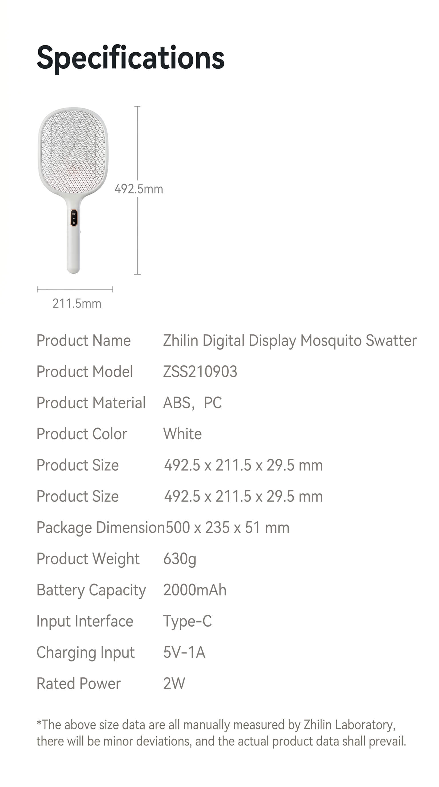 Mi Qualitell Digital Display Mosquito Swatter