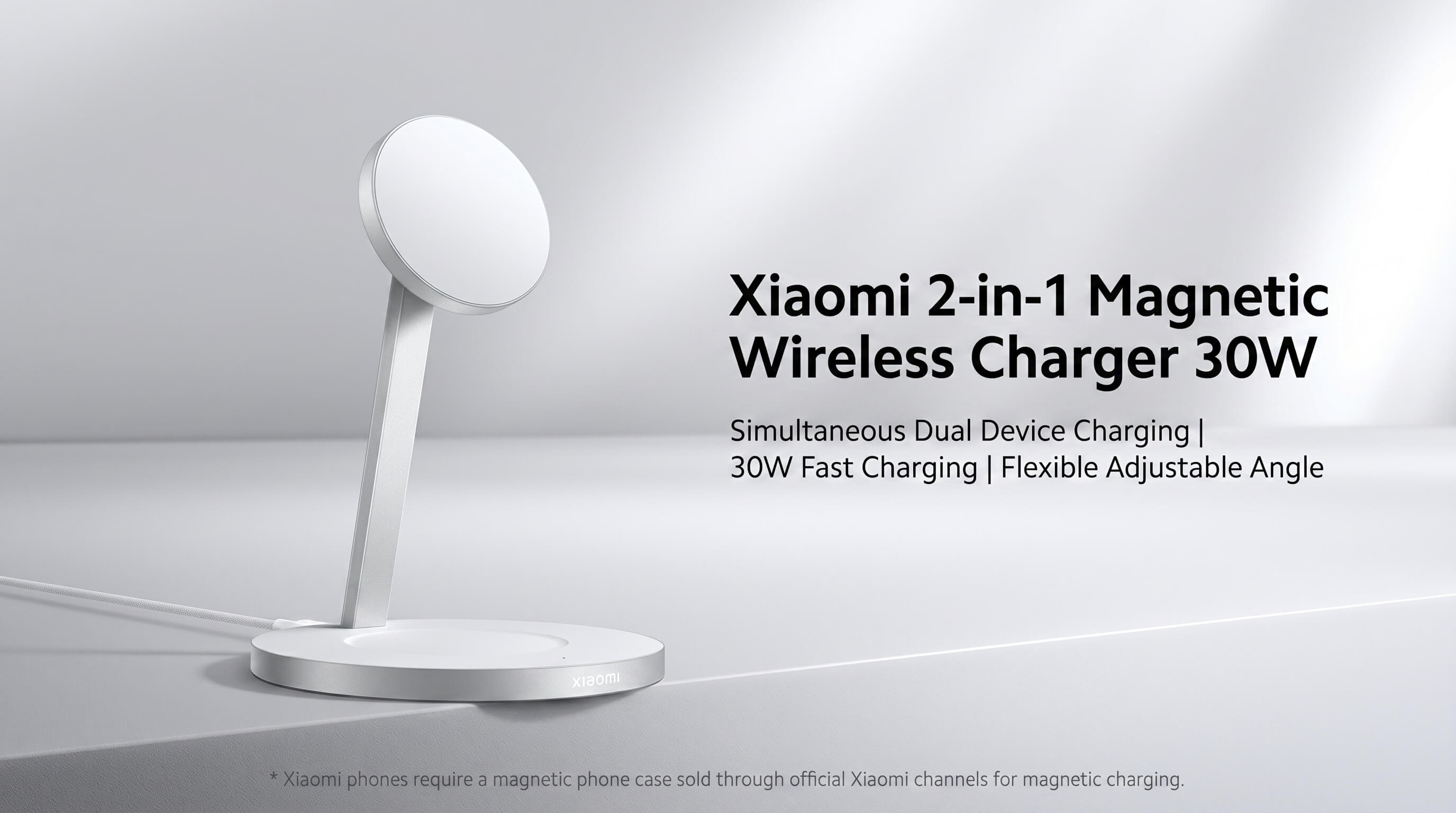 Xiaomi 2-in-1 Magnetic Wireless Charger 30W
