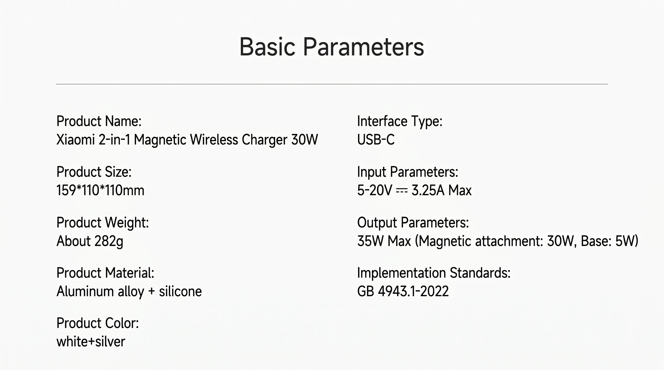 Xiaomi 2-in-1 Magnetic Wireless Charger 30W