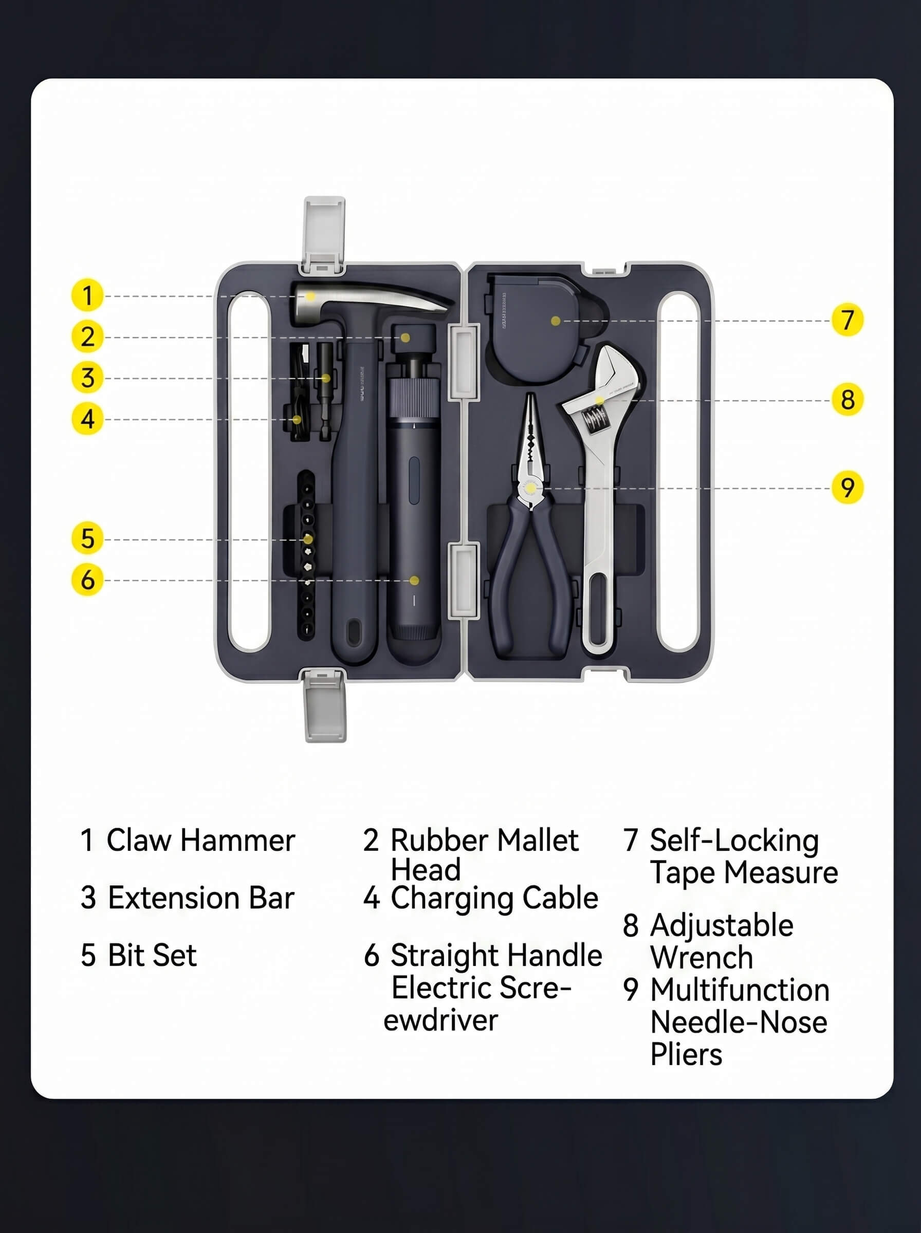HOTO Little Monkey Tool Box Household Electric Screwdriver Set
