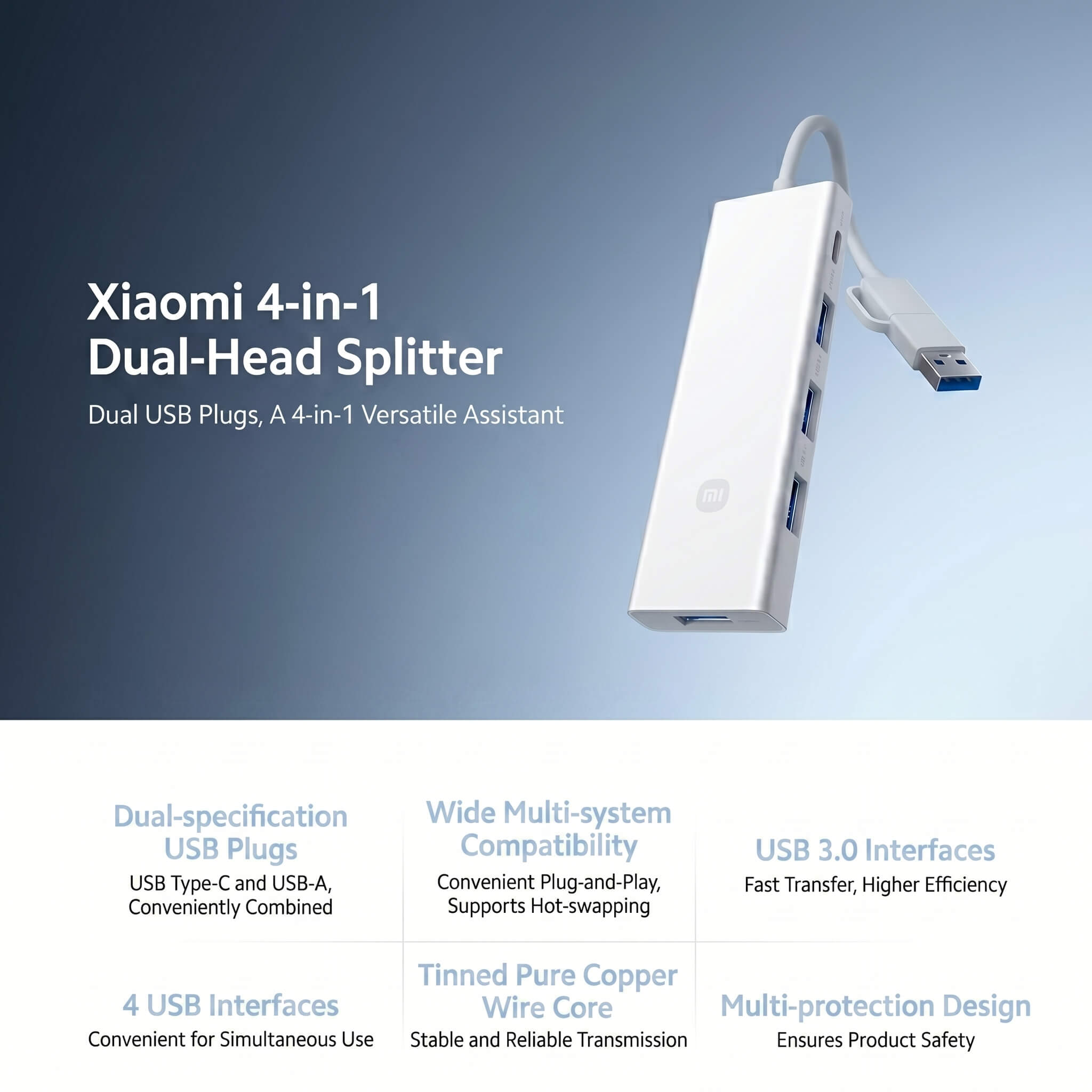 Xiaomi 4-in-1 Dual-Head Splitter