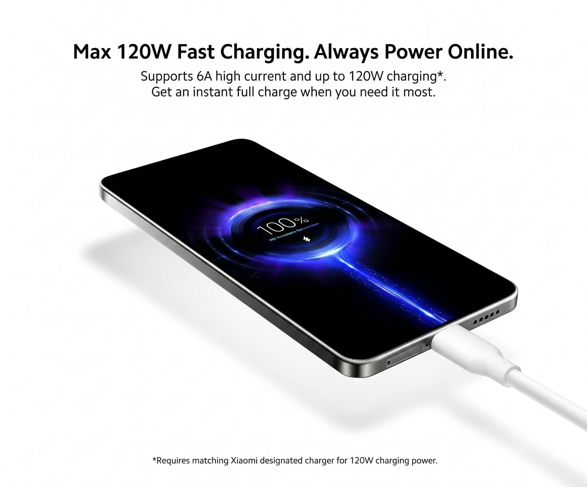 Xiaomi 6A Skin-Friendly Silicone Fast Charging Data Cable 2m (AC)