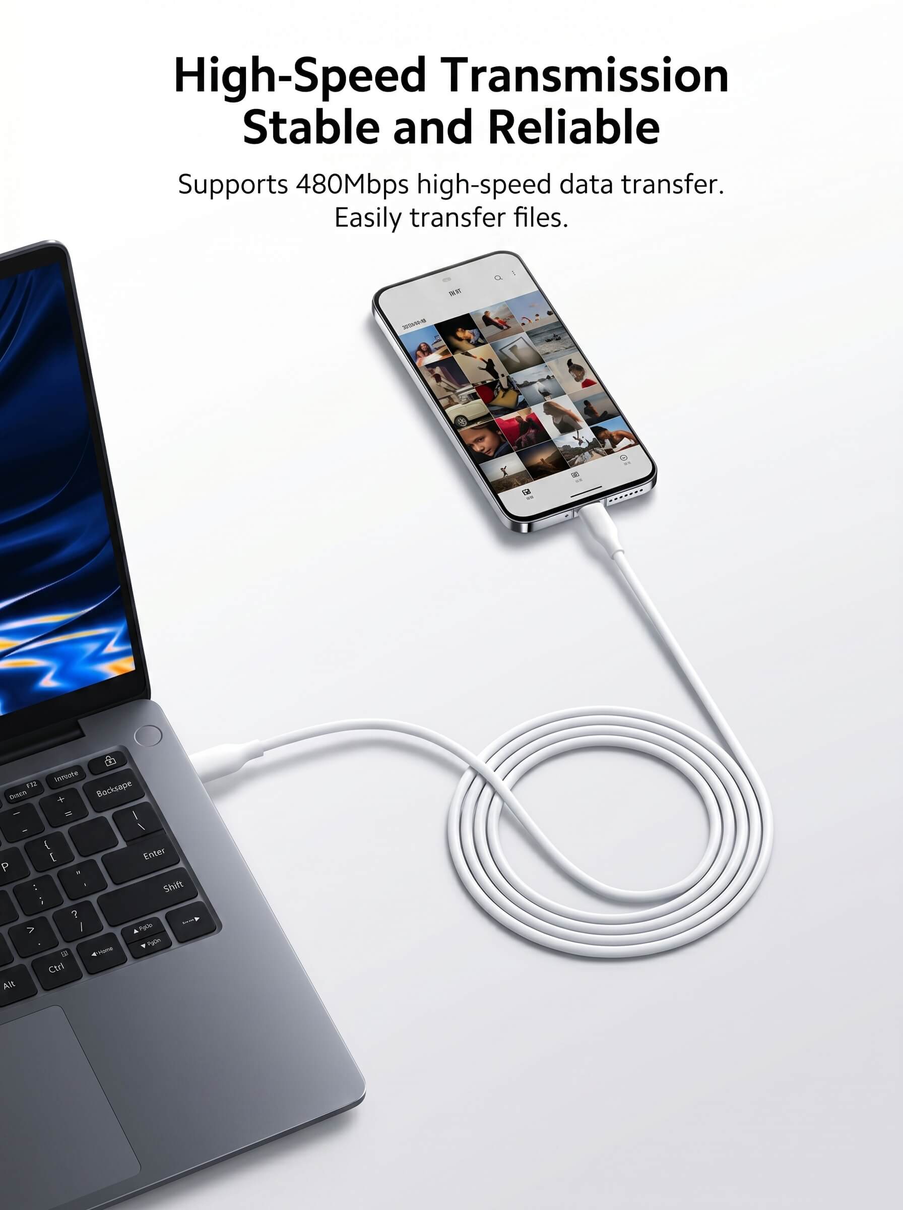Xiaomi 6A Skin-Friendly Silicone Fast Charging Data Cable 2m (AC)