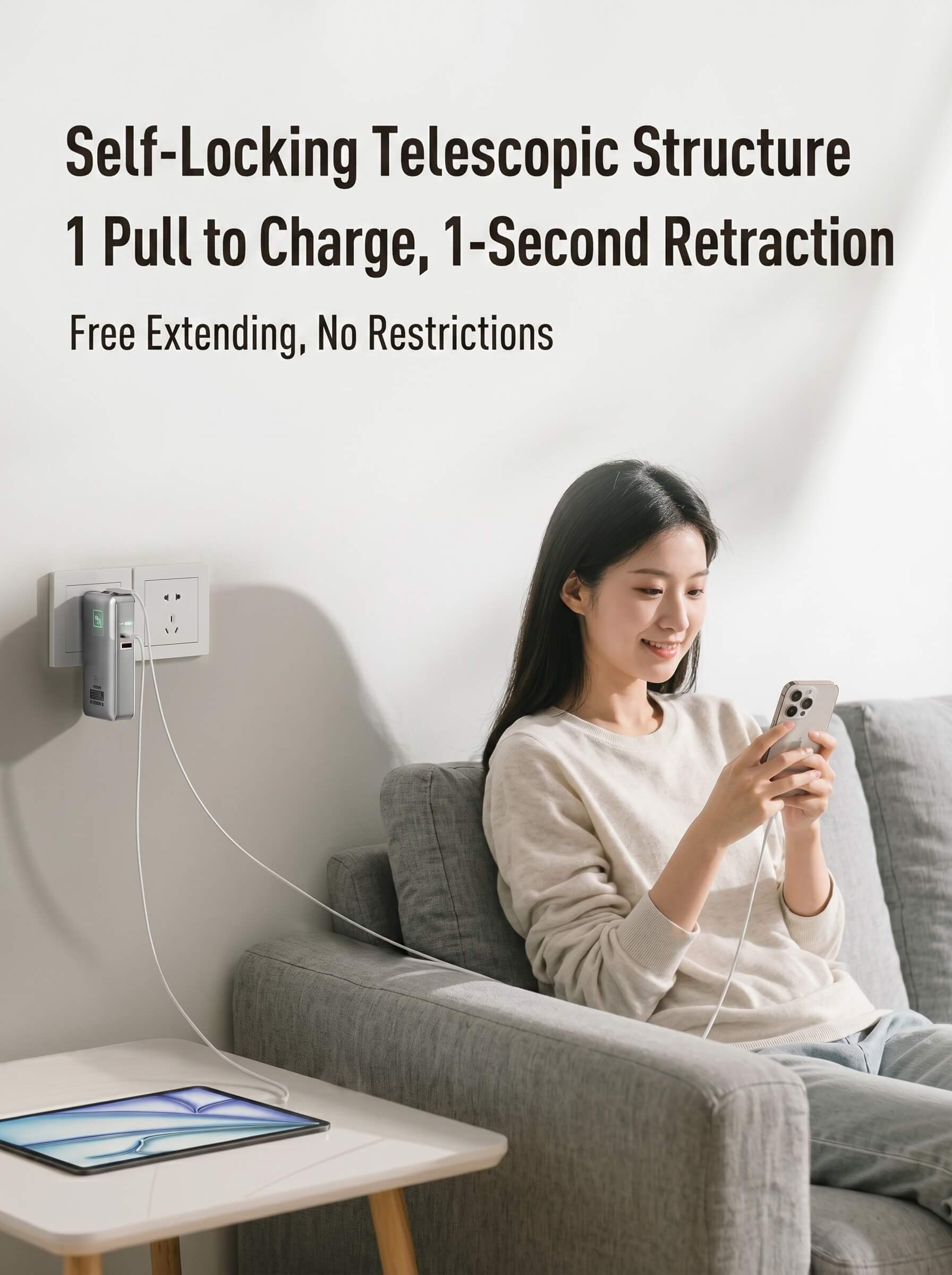 Speed-Up 3-in-1 Power Bank with Retractable Plug 65W