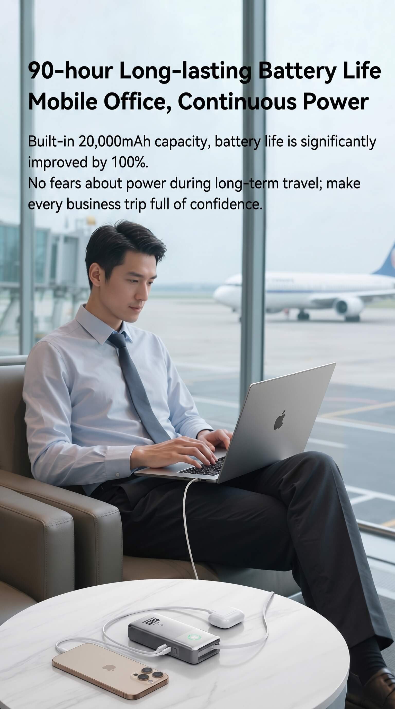 Speed-Up 3-in-1 Power Bank with Retractable Plug 65W