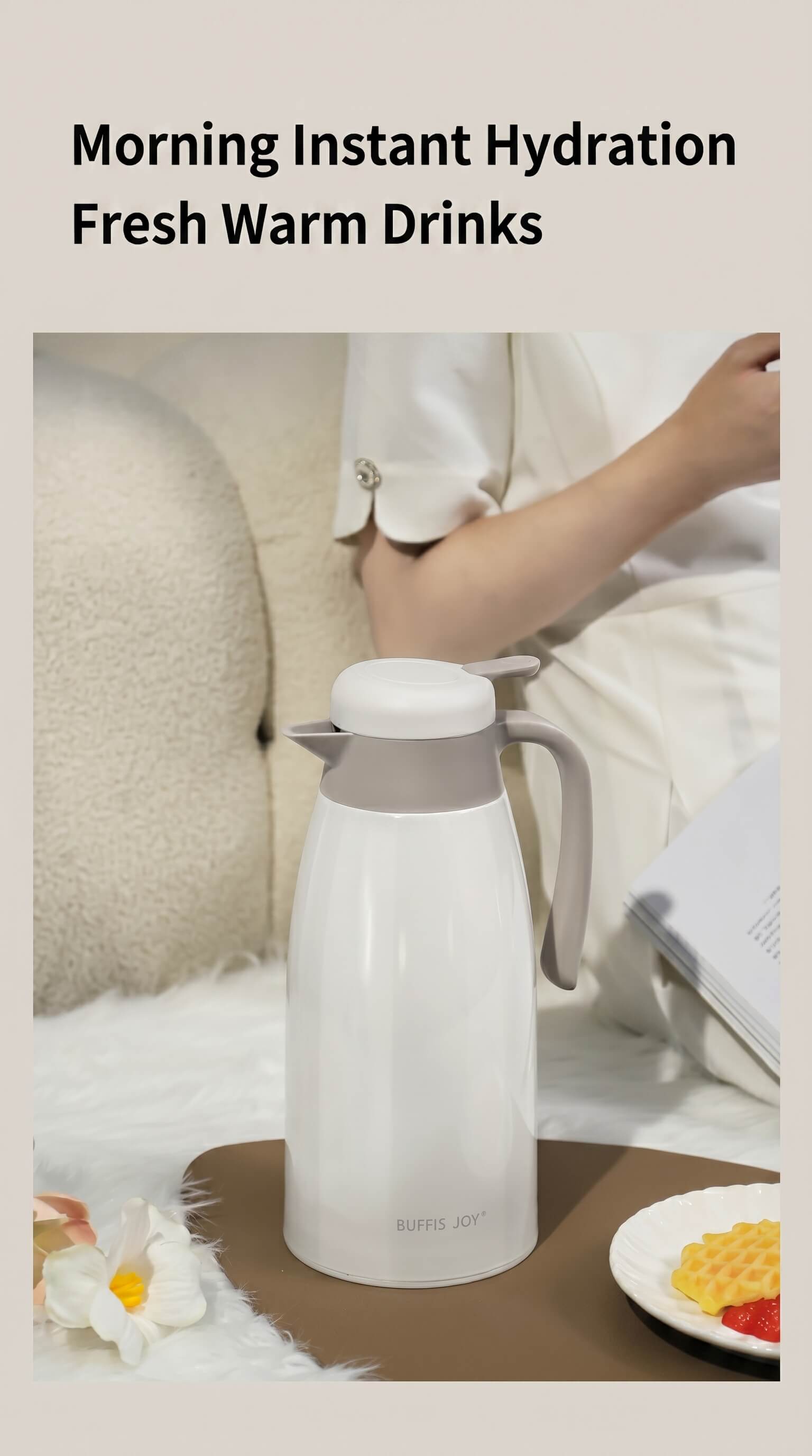 BUFFi5 JOY Thermos Flask with Glass Inner Liner