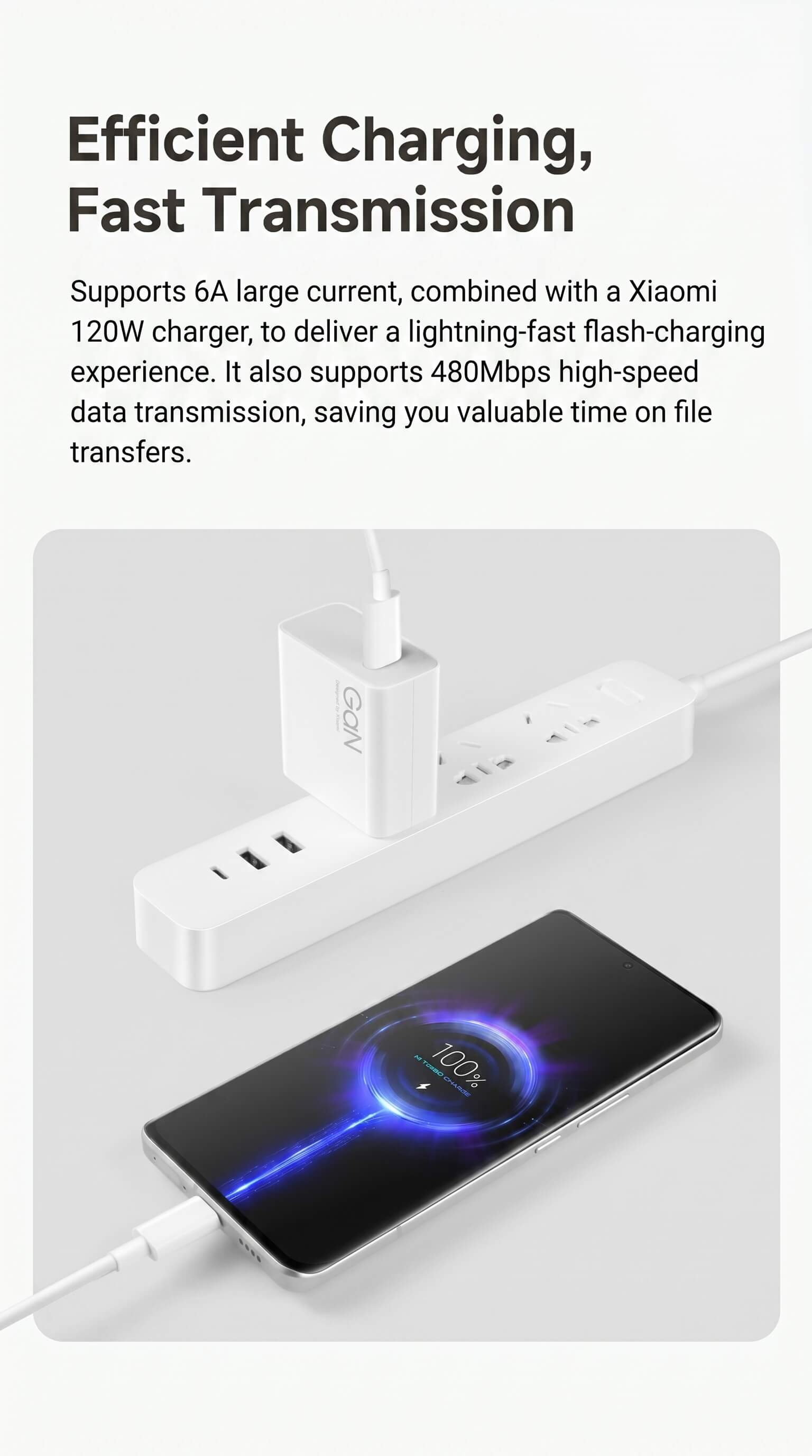 Xiaomi 6A Type-C to Type-C fast charging cable