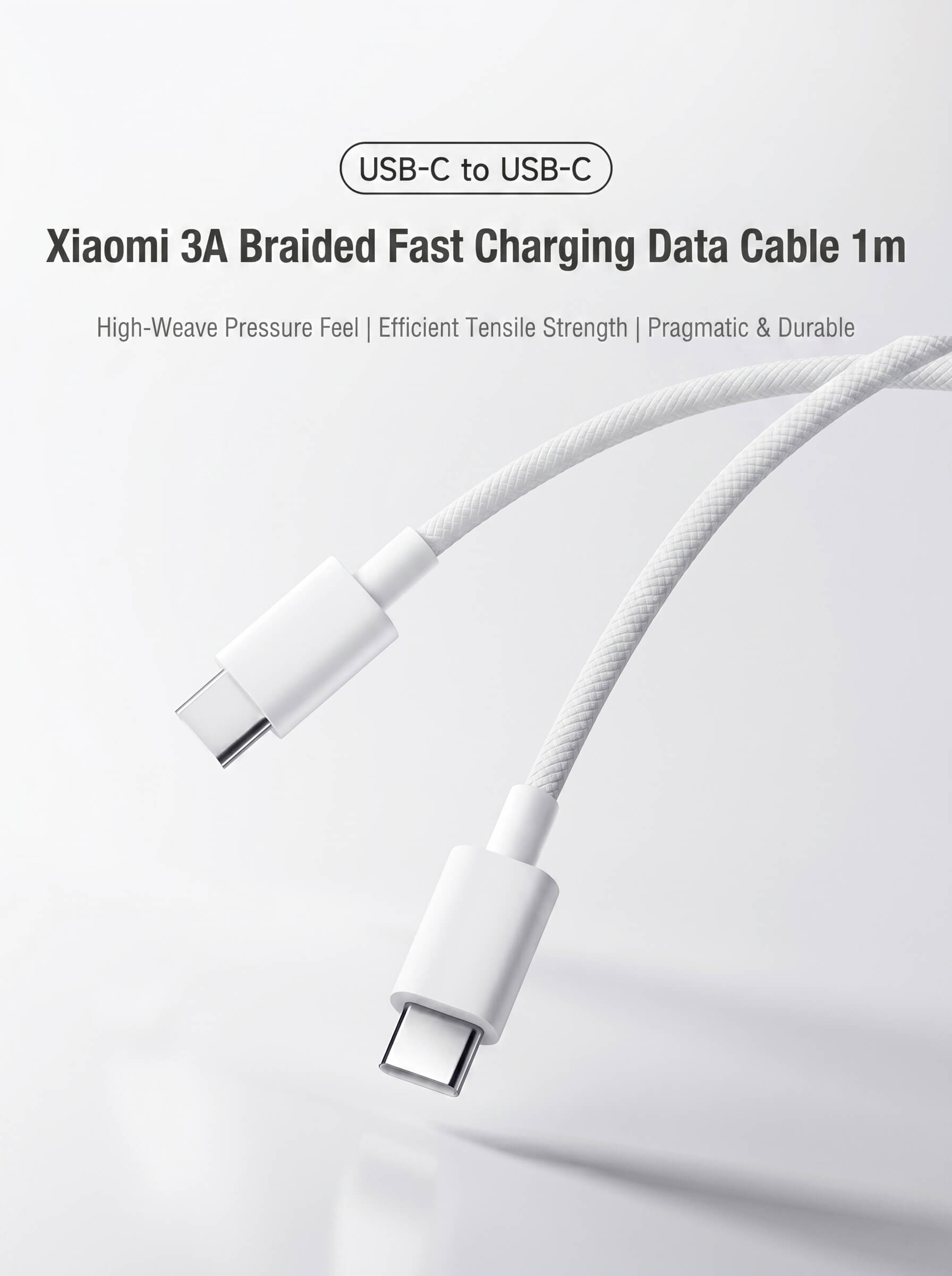 Xiaomi 3A Braided USB-C to USB-C Cable (1m)
