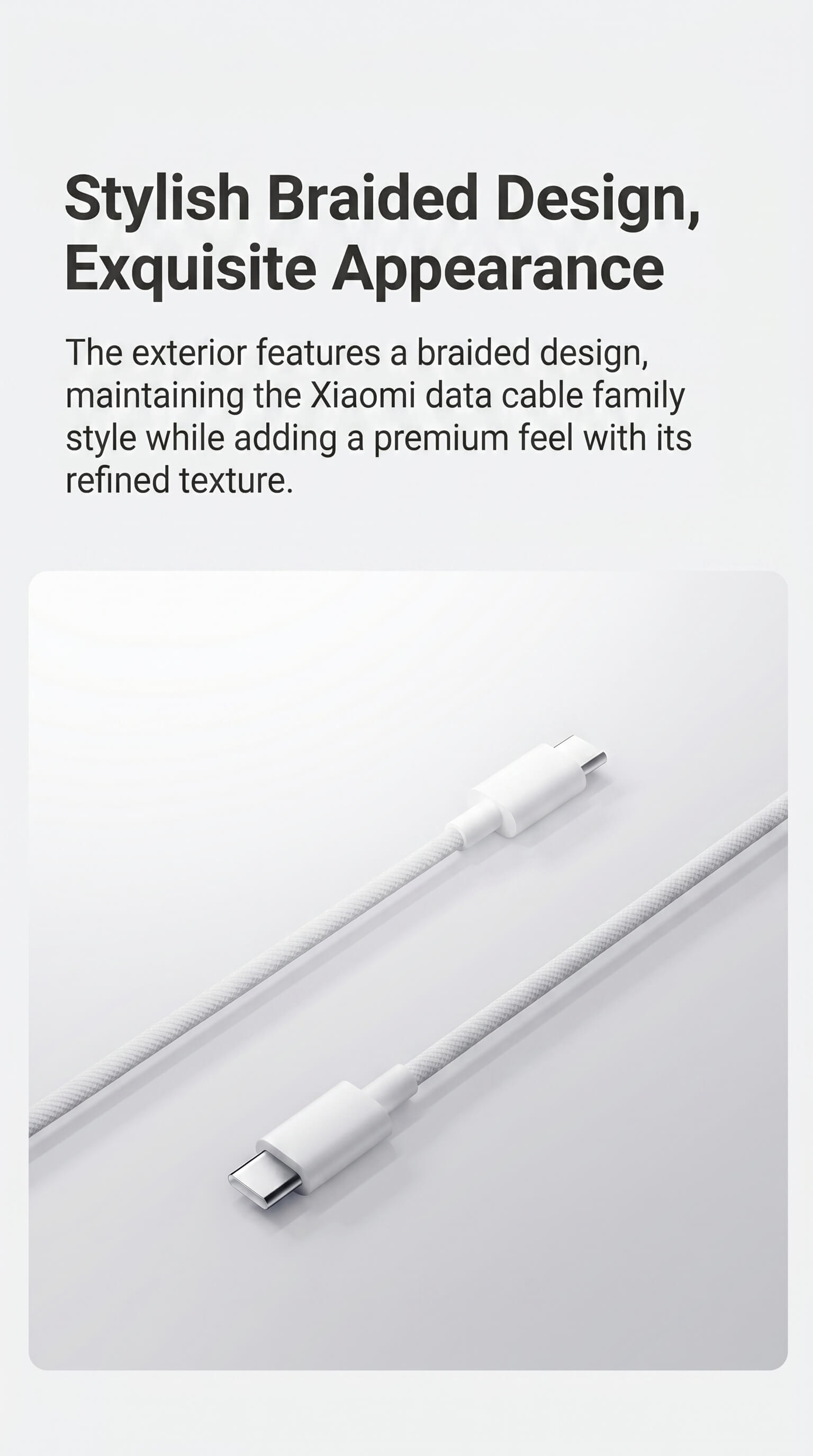 Xiaomi 3A Braided USB-C to USB-C Cable (1m)