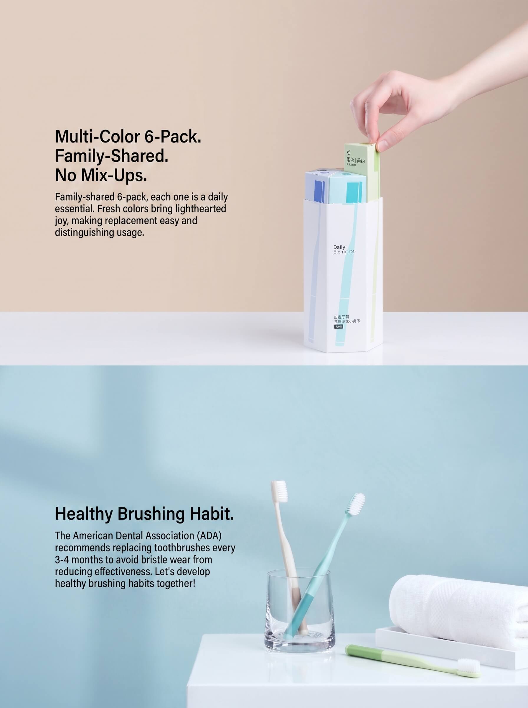 Xiaomi Daily Element Toothbrush Pack of 6