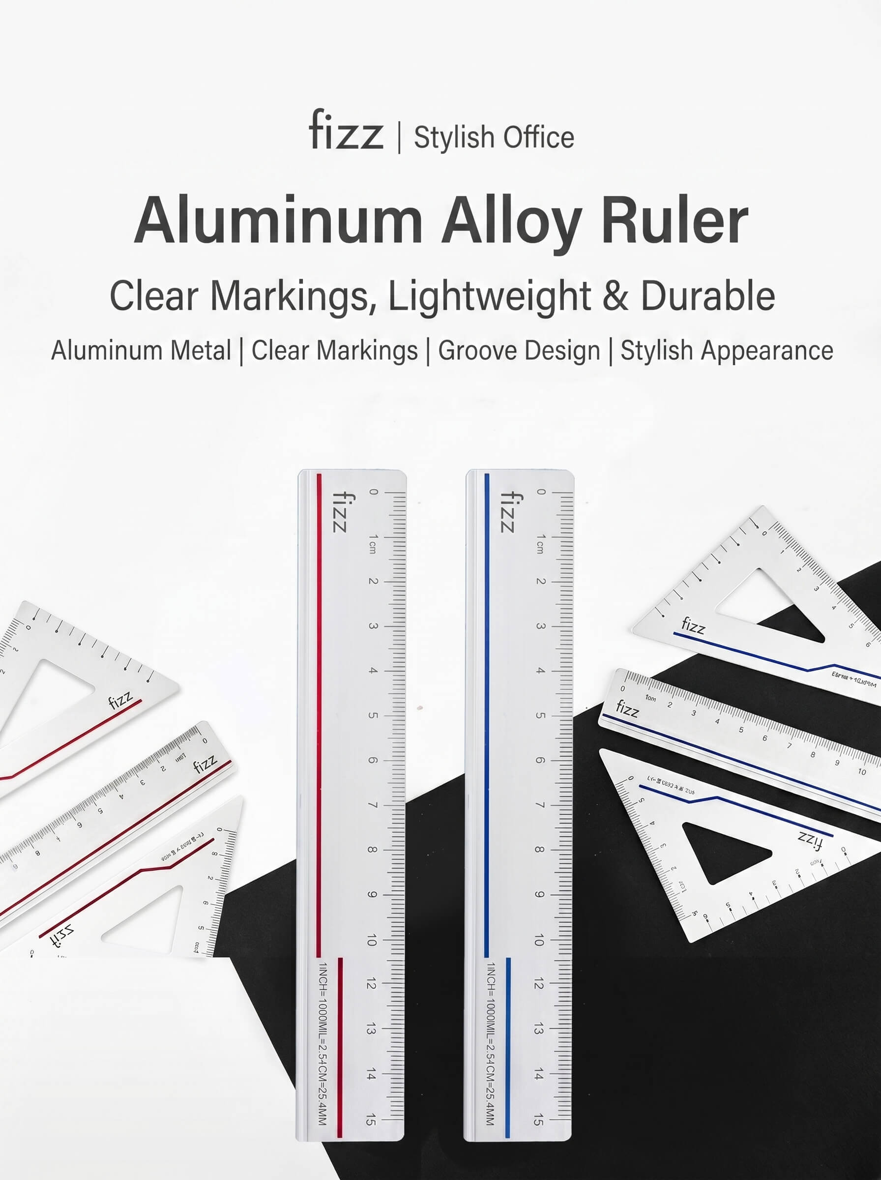 Xiaomi Fizz Frosted Alloy Ruler Set FZ22702
