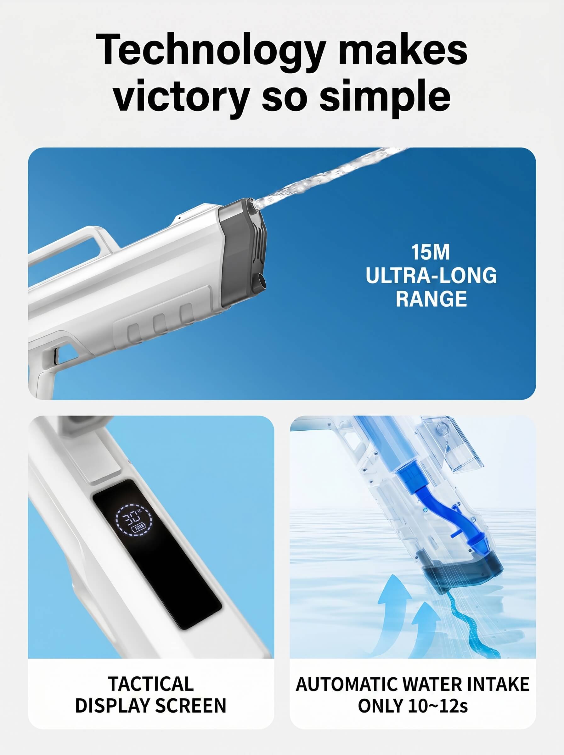 Automatic Water Absorbent Pulse Water Gun Children's Toy