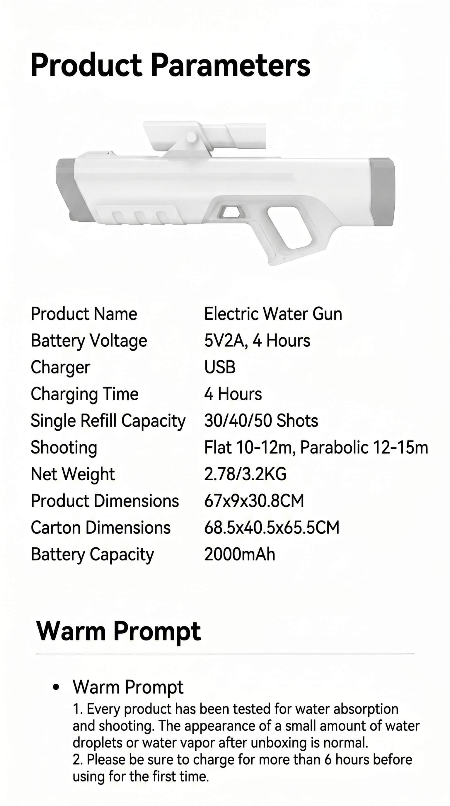Automatic Water Absorbent Pulse Water Gun Children's Toy