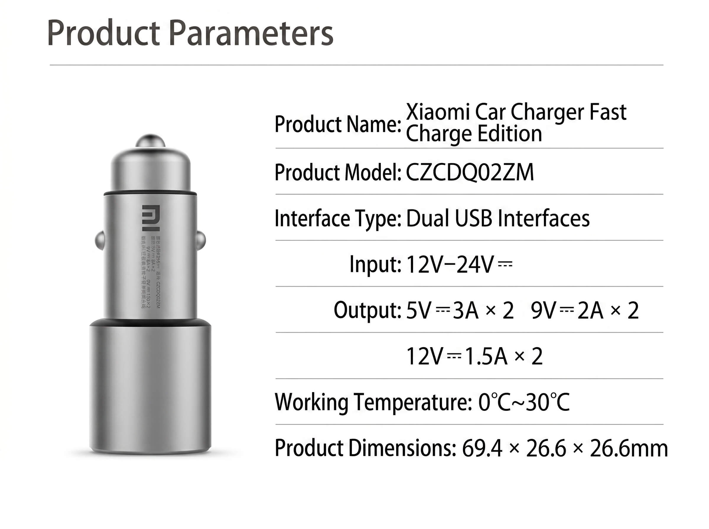 Multi-Function Charger dual usb smart 2 interface car cigarette lighter