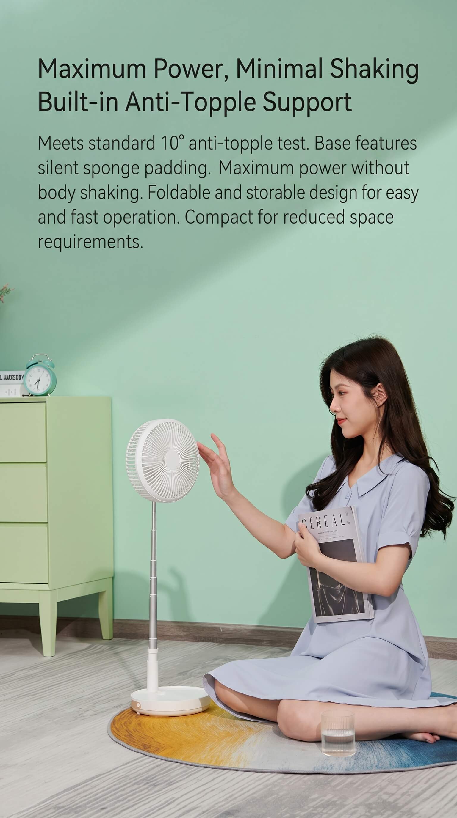 instant folding storage fan