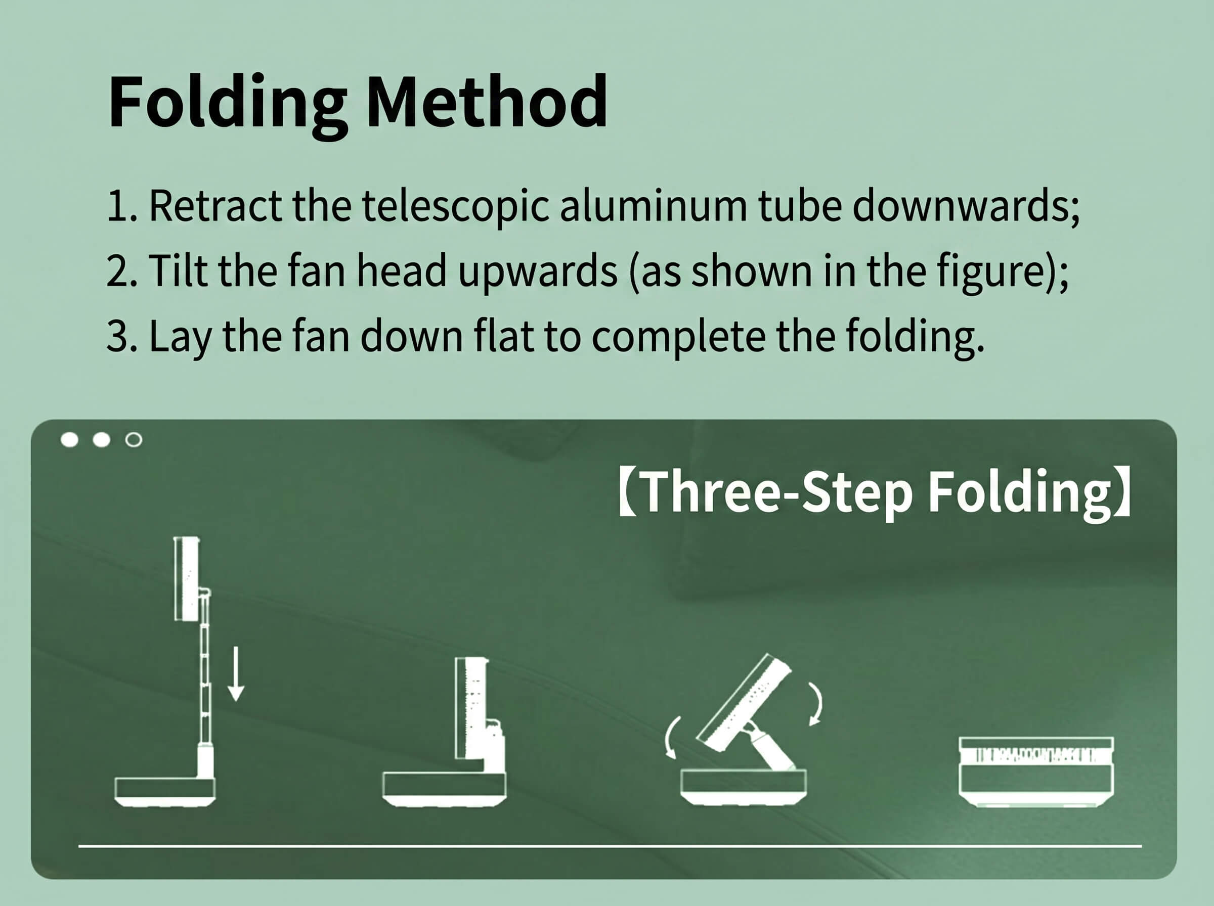 instant folding storage fan