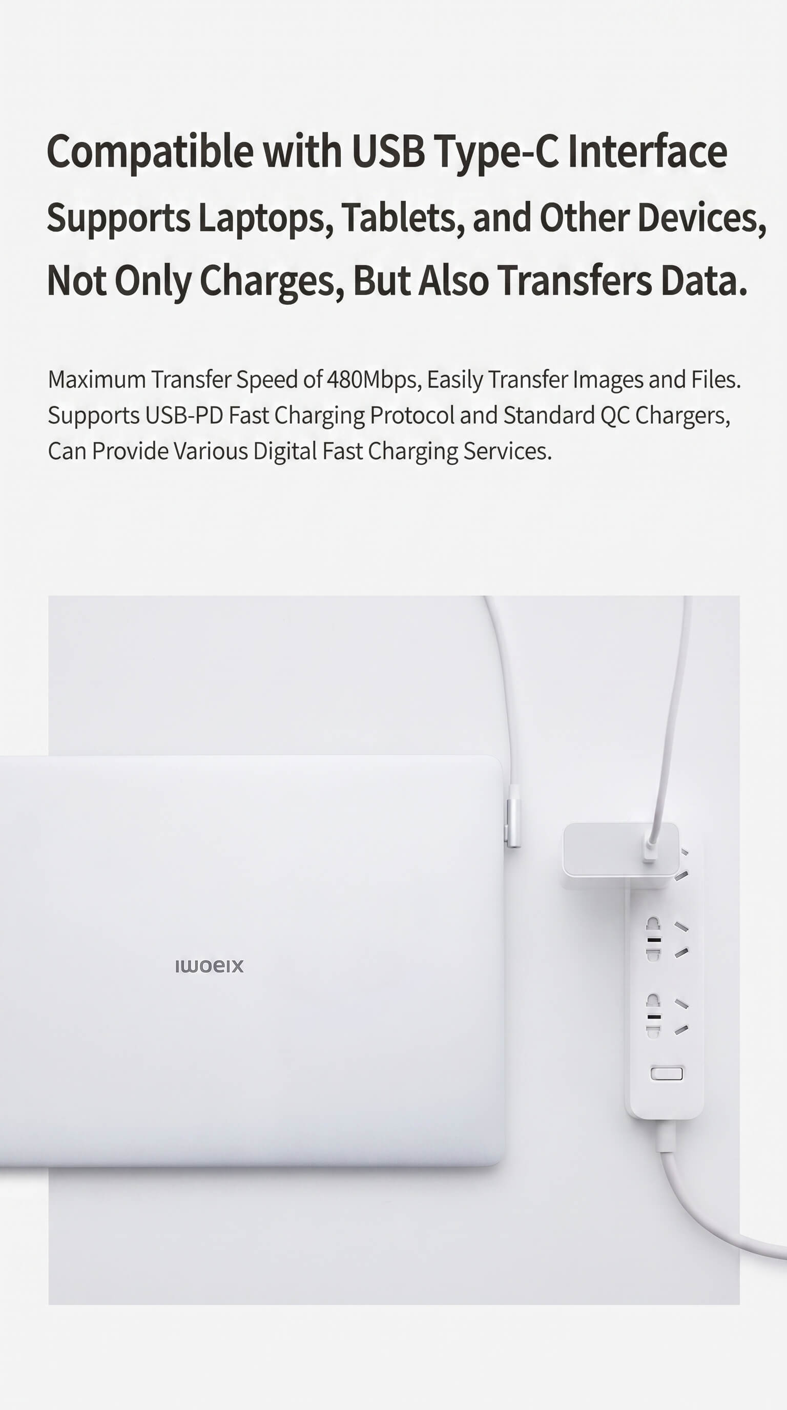 Xiaomi 6A L Shaped Type-C fast charging data cable