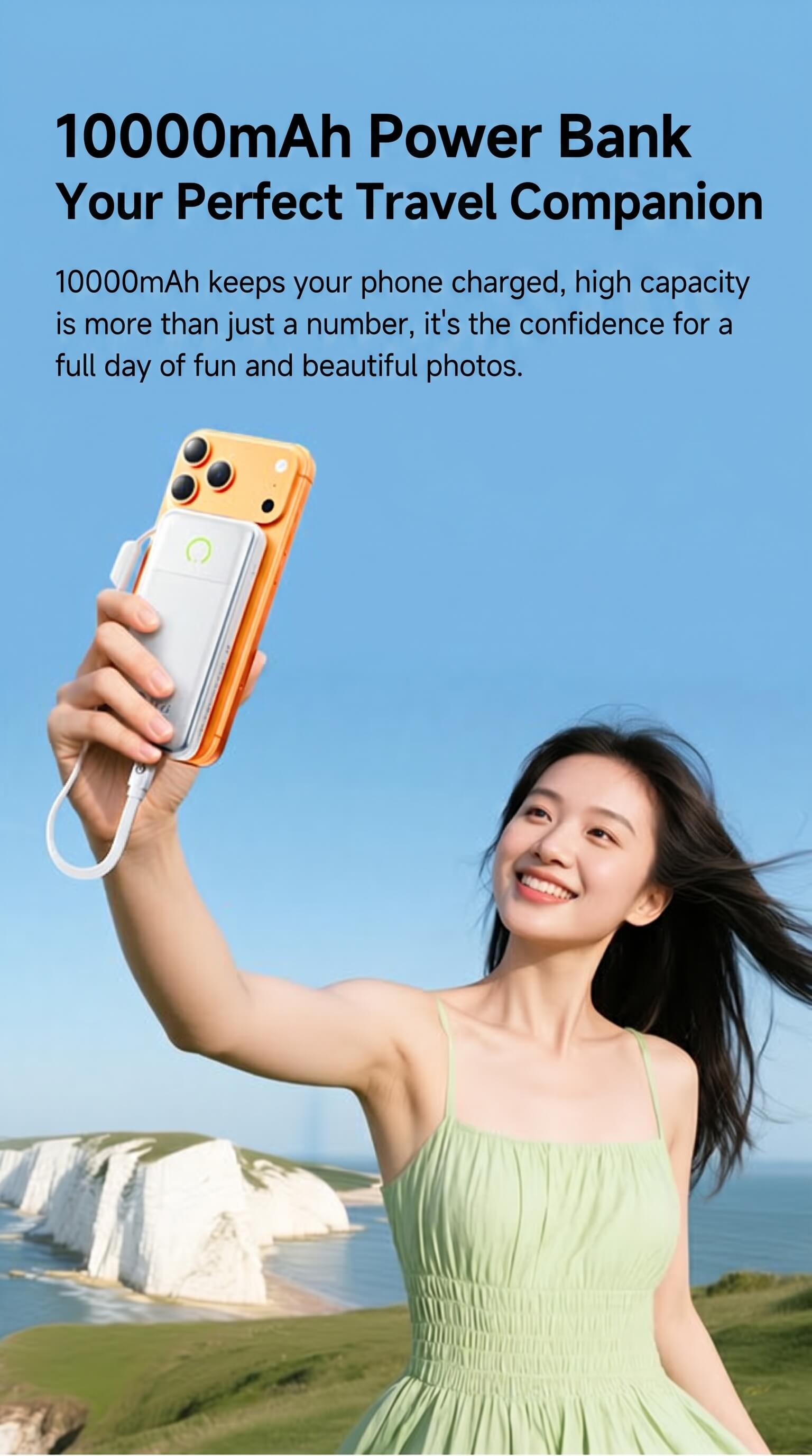Speed-Up Power Bank with Built-in Cable 10000mAh 22.5W