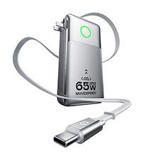 Speed-Up 3-in-1 Power Bank with Retractable Plug 65W