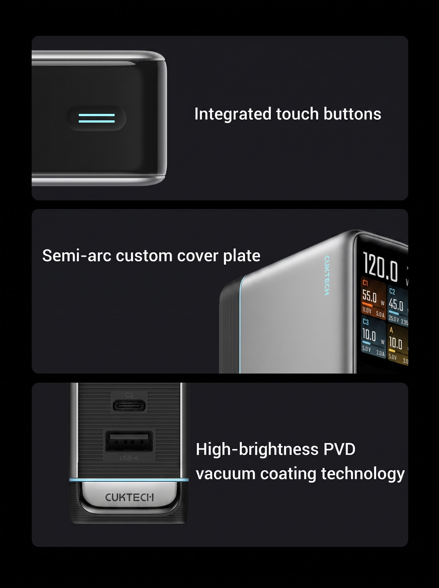 CUKTECH Ultra Screen Display GaN Charger