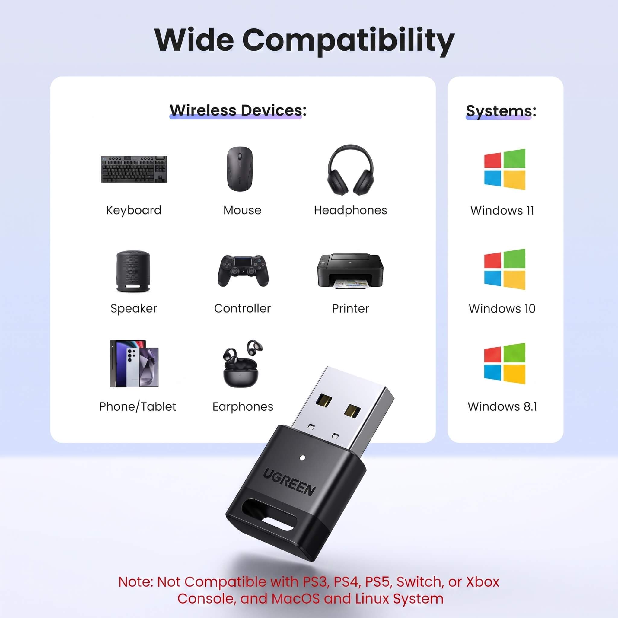 UGREEN USB Bluetooth 5.4 Adapter.