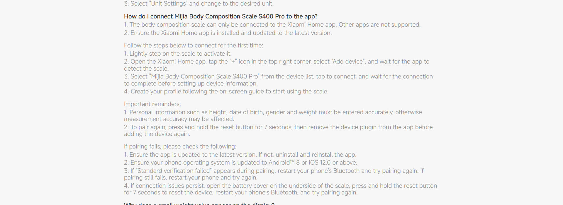 Xiaomi Body Composition Scale S400 Pro