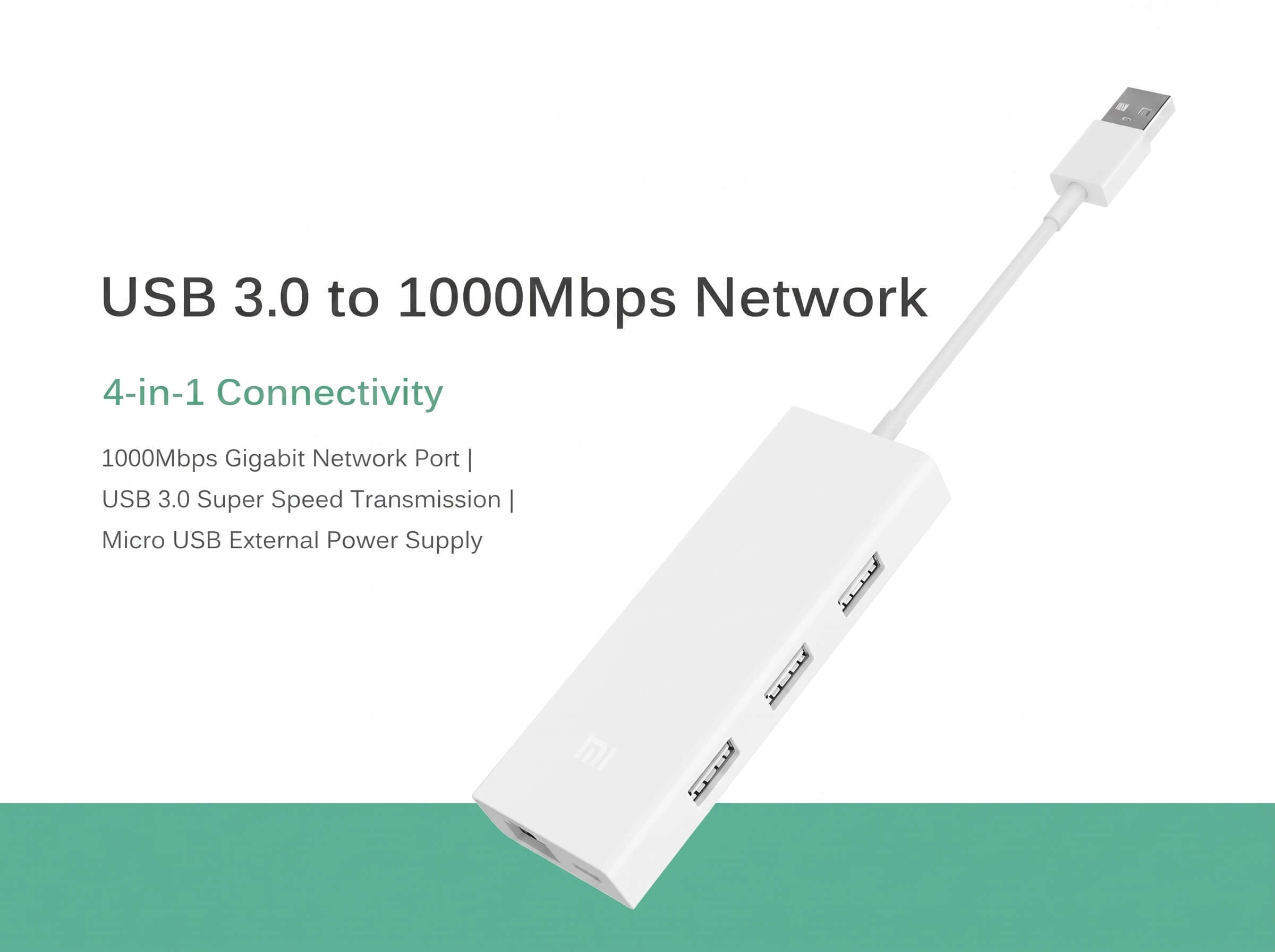 Mi USB3.0 To Type-C Gigabit Ethernet Port Multi-function Adapter
