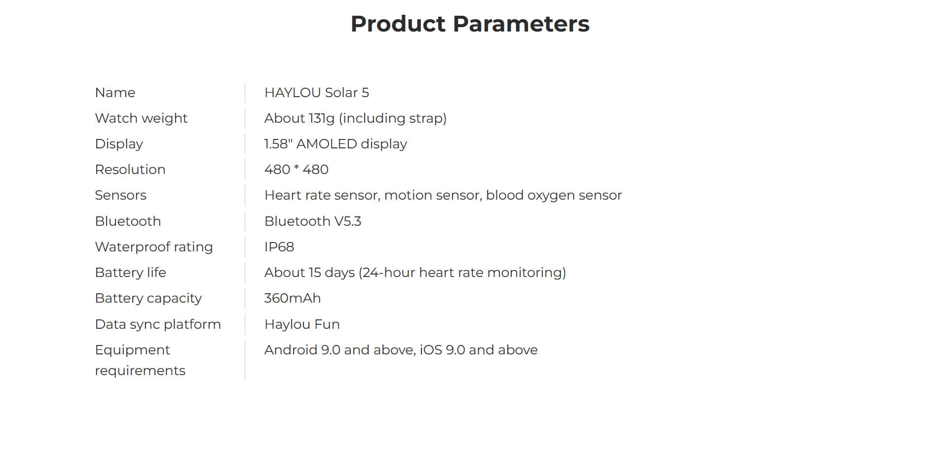 Haylou Solar 5 smart watch