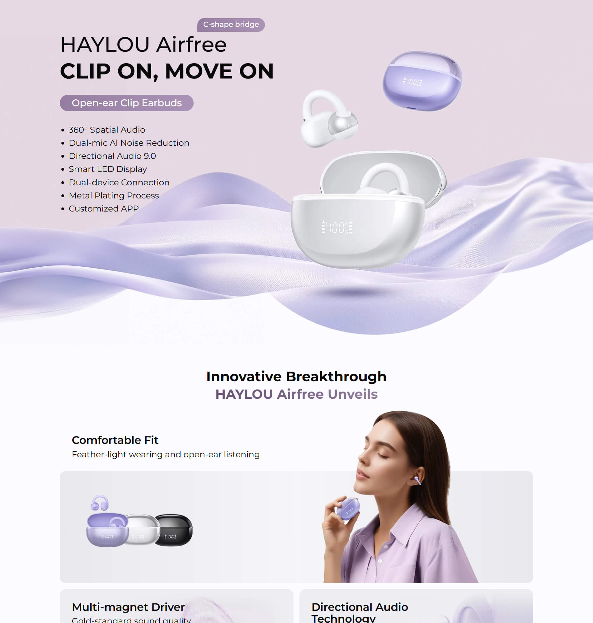 HAYLOU Airfree CLIP ON earbuds